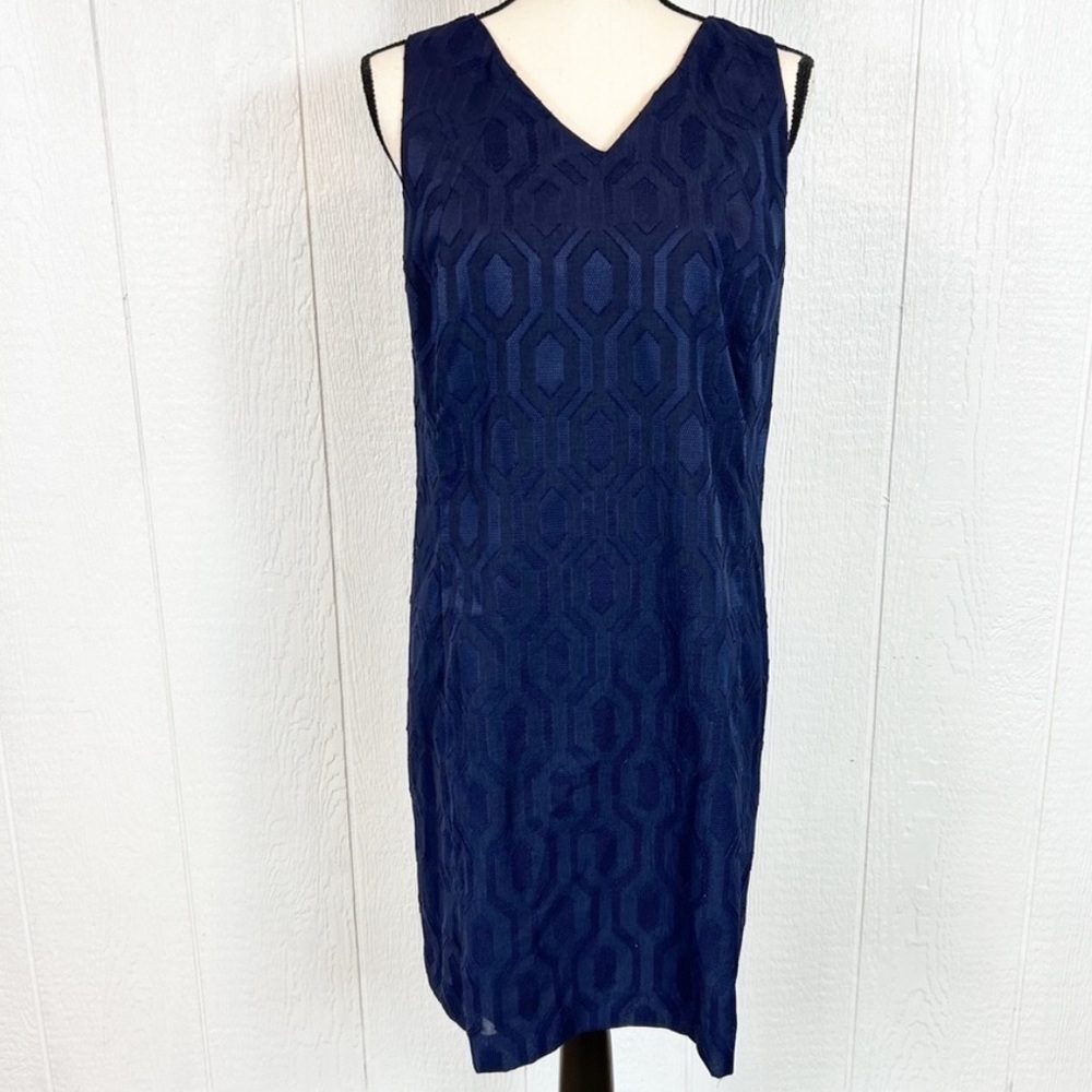 EUC Banana Republic Navy Geo Print Sleeveless Slip Dress